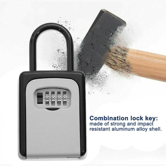 Combination Lock Key Sturdy Key Lock Box Key Safe Box Sturdy Resettable Code 4 Digit Combination Key Storage Portable Lock Box