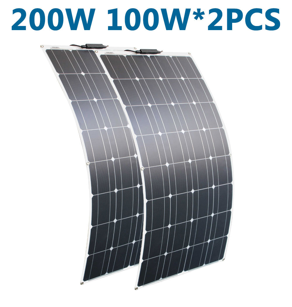 DGSUNLIGHT 100w 200w 12v portable Solar Panel Flexible 16V 800W plate CELLS Monocrystalline silicon