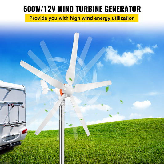 VEVOR Wind Turbine Generator 300W 400W 500W With MPPT/Charge Controller Windmill RV Yacht Farm Small Wind Generator Home Use