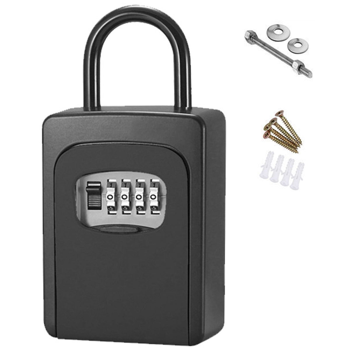 Combination Lock Key Sturdy Key Lock Box Key Safe Box Sturdy Resettable Code 4 Digit Combination Key Storage Portable Lock Box